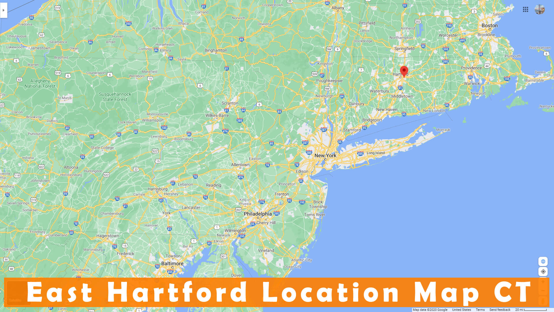 East Hartford Emplacement Carte Connecticut